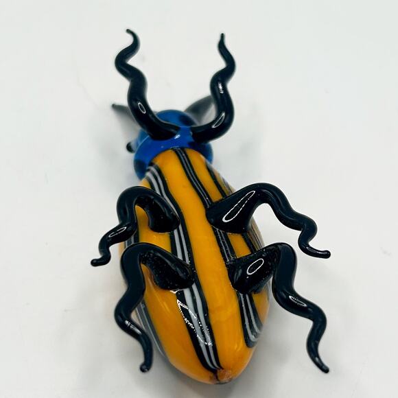Vintage Hand Crafted Blown Mixed Glass Miniature Art Beetle Insect Sculpture NEW - Picture 5 of 6